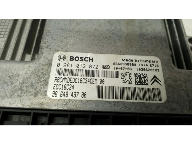 Řídící jednotka 9664843780, 0281013872 Citroen Berlingo 2010
