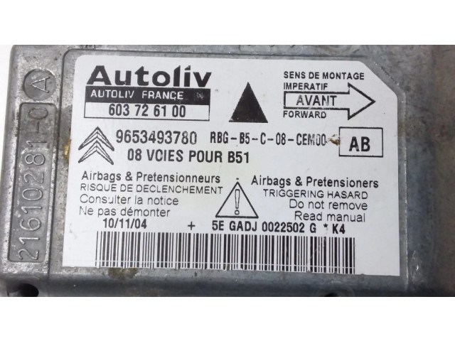 Блок подушек безопасности 603726100, 9653493780   Citroen C4 I