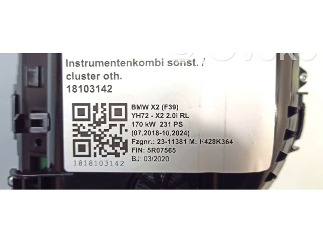 Přístrojová deska BMW X2 F39 2020 024848, 62105A07FE3