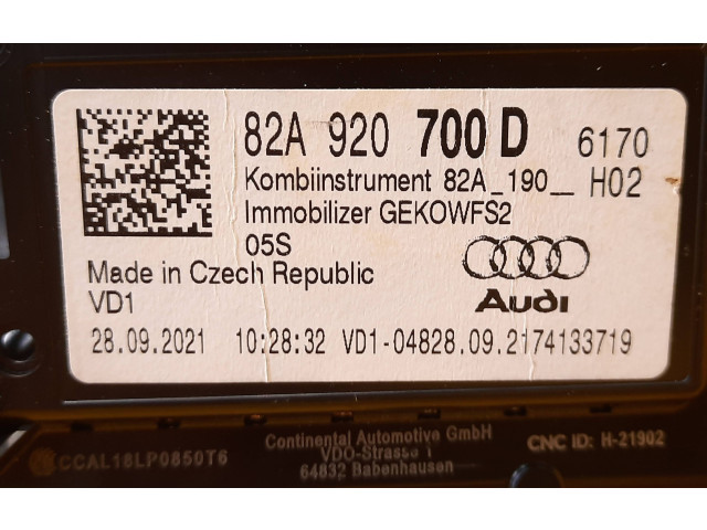 Панель приборов 8X0920930, A2C53325382 Audi A1