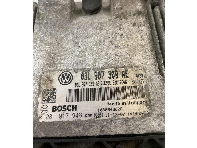 Блок управления двигателем Блок управления 03L907309AE, 0281017946   Volkswagen PASSAT B6