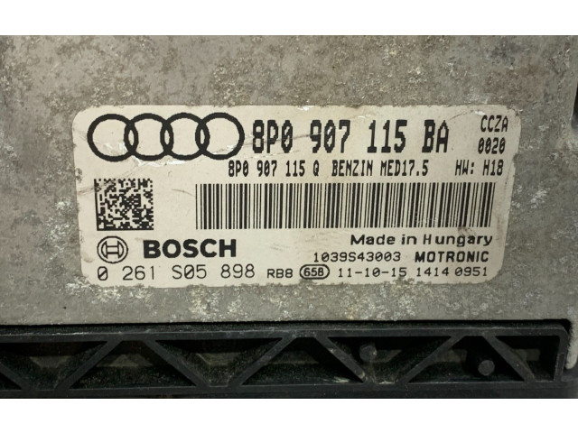 Блок управления двигателем Блок управления 8P0907115BA, 0261S05898   Audi A3 8Y