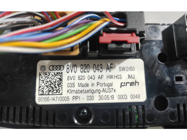 Блок управления климат-контролем 8V0820043AF, 901561470005 Audi A3 S3 8V