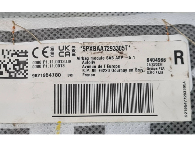Подушка безопасности в сиденье 9821954780, 5PXBAA7293305T   Peugeot 2008 II