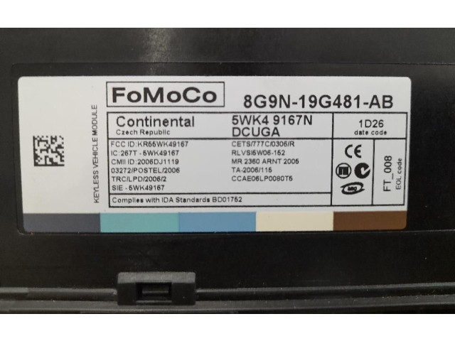 Блок комфорта 8G9N19G481AB, 306DT Jaguar XF X250