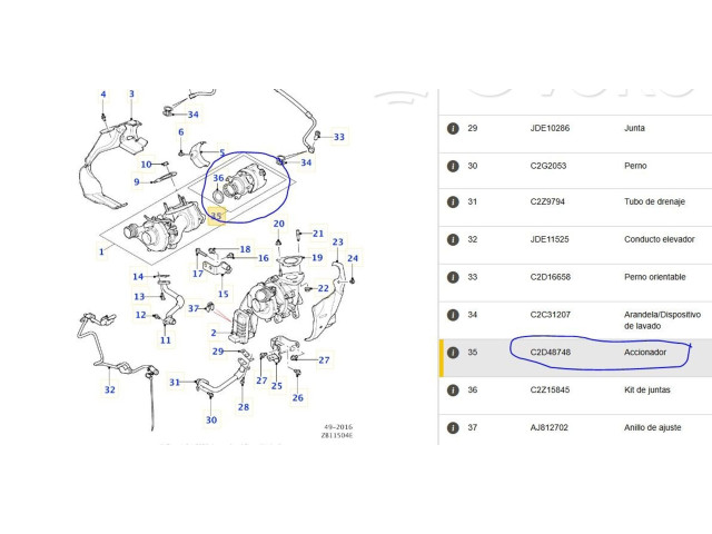 Turbodmychadlo Турбина 7898710001, C2D48748 Jaguar XF X250 306DT(AJTDV6)
