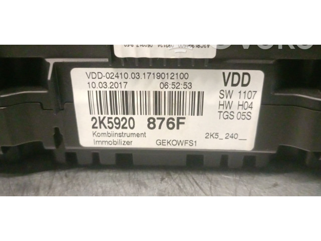 Přístrojová deska  Volkswagen Caddy 2017 2K5920876F, 2K5920876F  