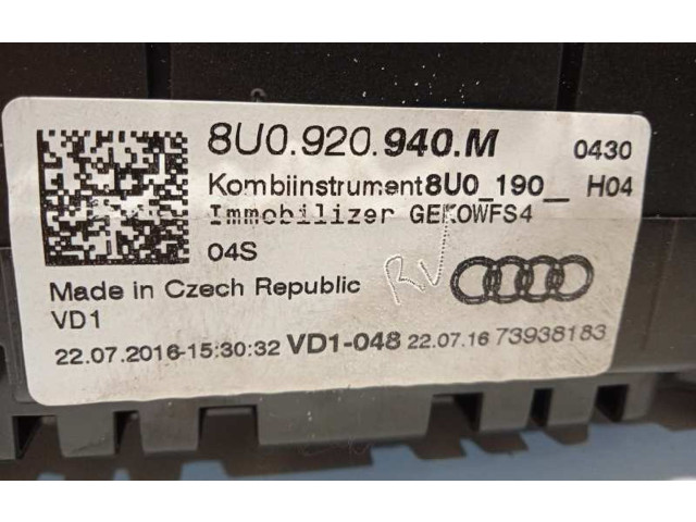 Панель приборов 8U0920940M Audi Q3 8U