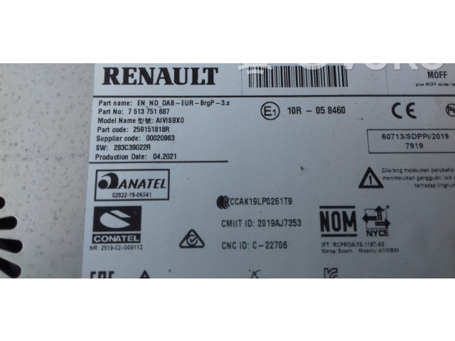 Pojistková skříňka Блок управления навигации 259151818R Renault Captur II 2020