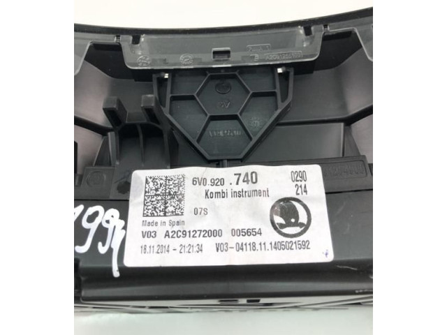 Панель приборов 6V0920740, NP1994   Skoda Fabia Mk3 (NJ)       