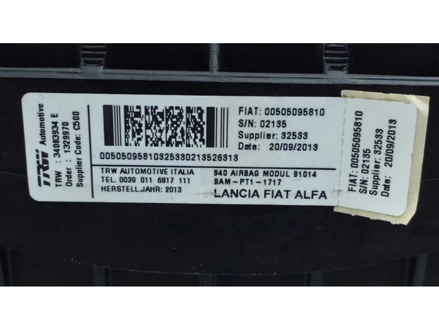 Подушка безопасности пассажира 00505095810, 34083934   Alfa Romeo Giulietta