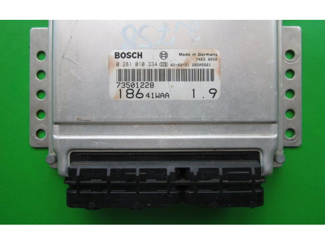 Блок управления двигателем Блок управления 73501228, 0281010334 Fiat Multipla