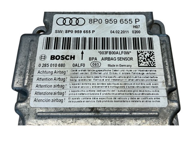 Блок подушек безопасности 8P0959655P, 0285010680 Audi A3 S3 A3 Sportback 8P