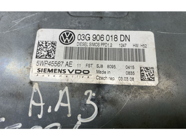 Комплект блоков управления 03G906018DN, 5WP45567AE Audi A3 S3 A3 Sportback 8P
