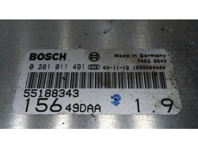 Řídící jednotka 0281011491, 55188343 Alfa Romeo 156 2004