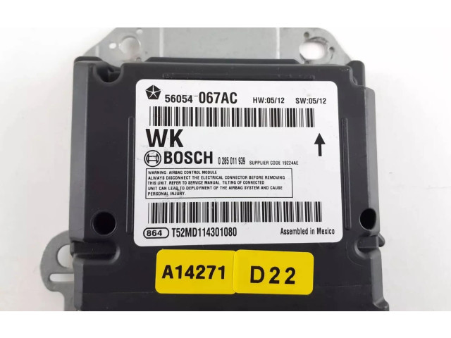 Блок подушек безопасности 56054067AC, 0285011939 Jeep Grand Cherokee
