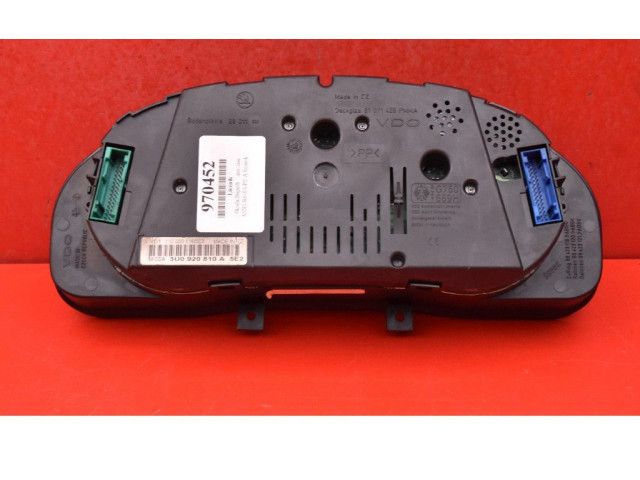 Панель приборов 3U0920810A, 3U0920810A Skoda Superb B5 (3U)