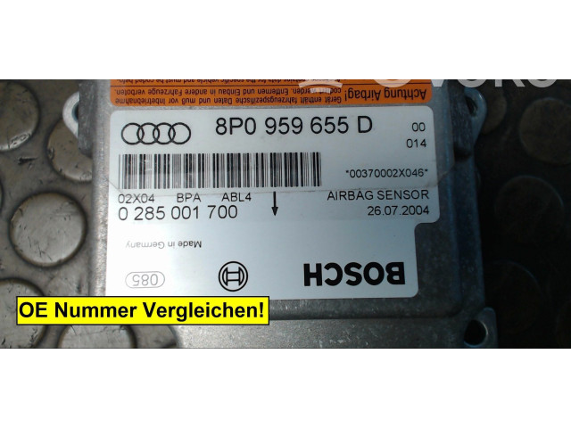 Блок подушек безопасности 8P0959655D, 0000 Audi A3 S3 8P