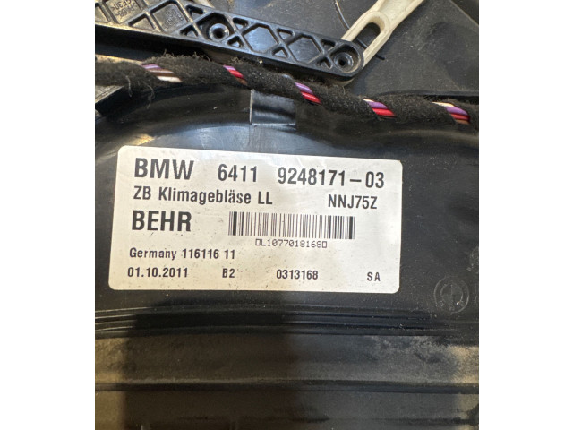 Pojistková skříňka Вентилятор печки 9248171, 11611611 BMW 5 F10 F11 2011