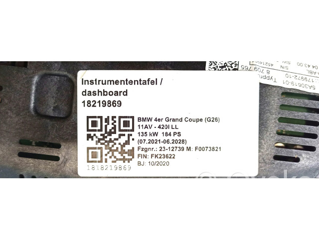 Přístrojová deska BMW 4 G22 G23 G24 G26 2020 027363, 62105A30619