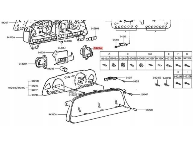 Přístrojová deska Hyundai Scoupe 2014 9441023300, 9441023300