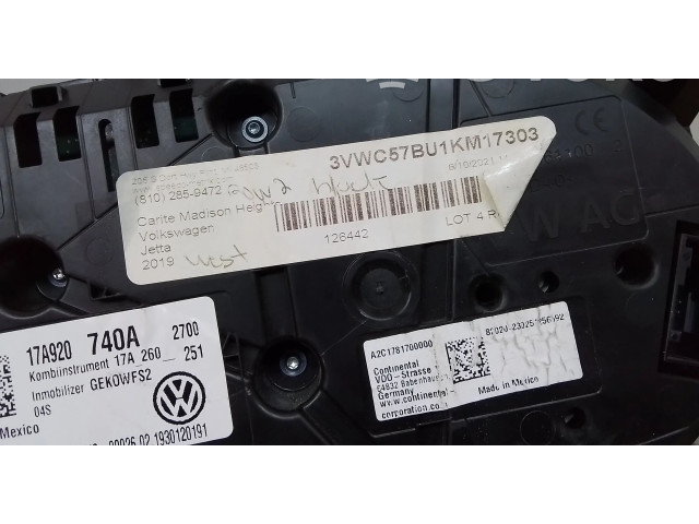Панель приборов 17A920740A Volkswagen Jetta USA