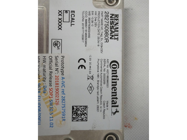 Блок управления навигации (GPS) 282750980R Renault Clio V