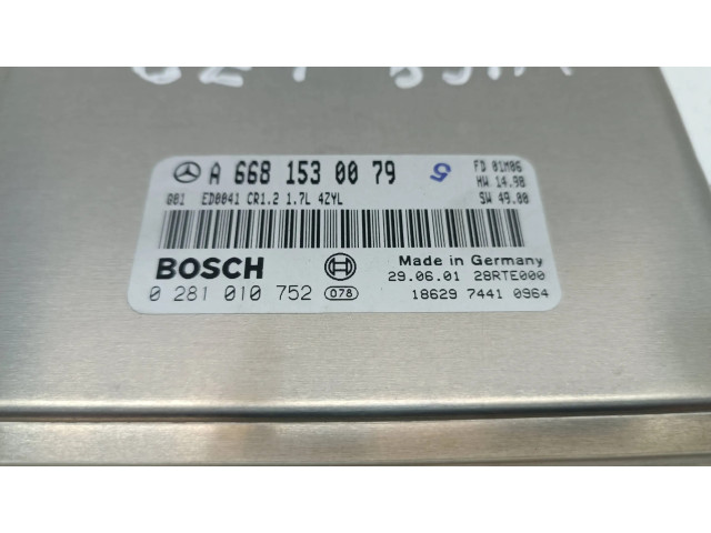 Řídící jednotka A6681530079, 0281010752 Mercedes-Benz A W168 2001