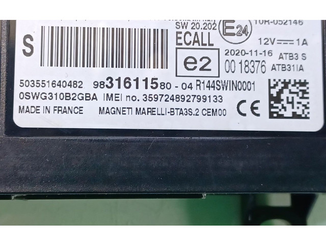 Блок управления 9831611580 Citroen Berlingo