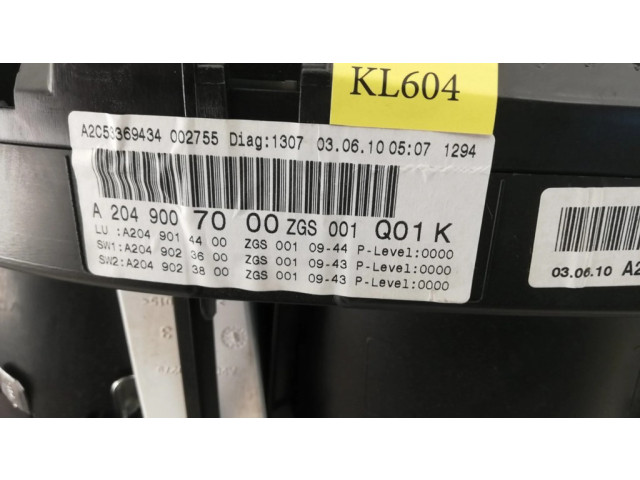 Панель приборов A2049007000, A2049014400   Mercedes-Benz C W204       