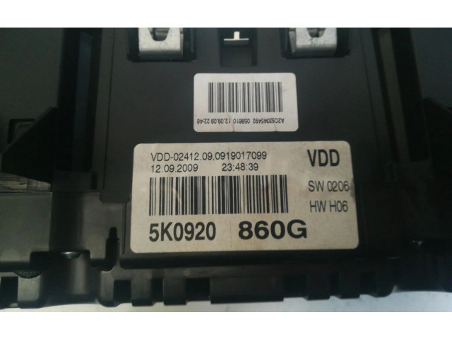 Панель приборов 5K0920860G Volkswagen Golf VI