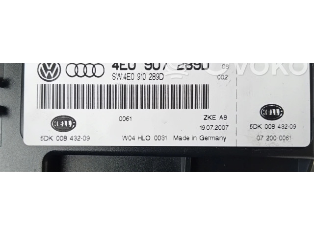 Zámek zadních dveří 4E0907289D   Audi A8 S8 D3 4E 2007