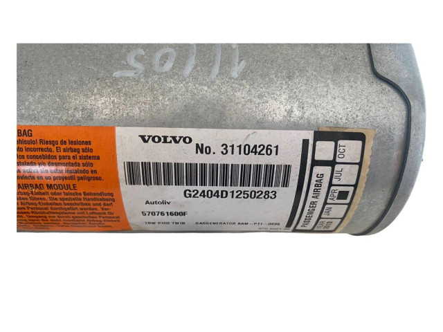 Подушка безопасности пассажира 31104261, 570761600F Volvo S80