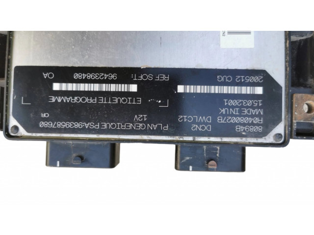 Řídící jednotka 9839587680, R04080027B Citroen Berlingo 2001