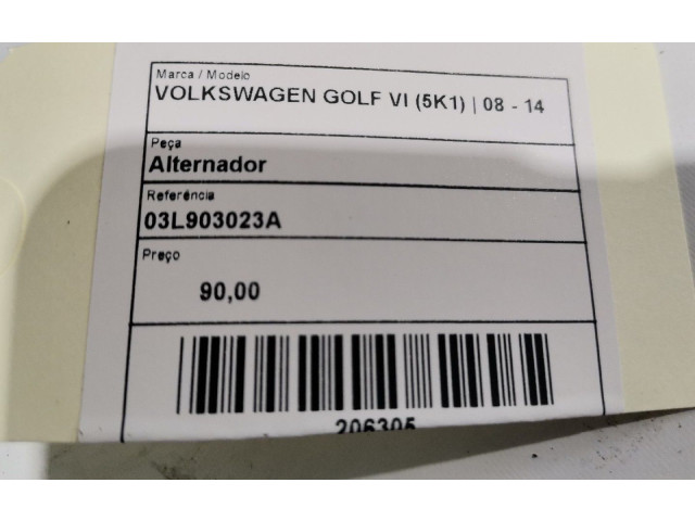 Генератор 03L903023A Volkswagen Golf VI