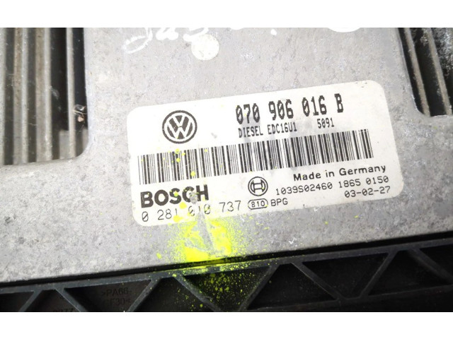 Блок управления двигателя 070906016b, 0281010737   Volkswagen Phaeton