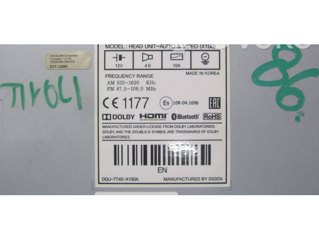 Радио/ проигрыватель CD/DVD / навигация 89200-35040 SsangYong Tivoli