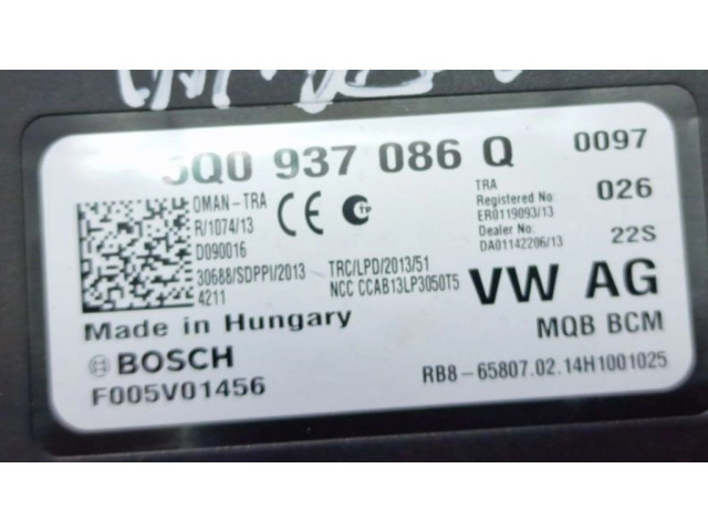 Блок комфорта 5Q0937086Q, F005V01456   Skoda Octavia Mk3 (5E)   