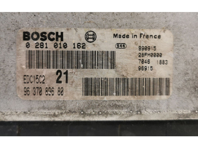 Блок управления двигателя 9637089680, 0281010162   Peugeot 306