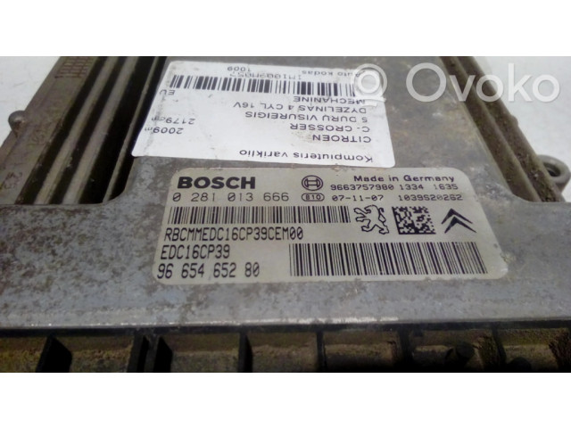 Блок управления двигателя 0281013666, 9665465280   Citroen C-Crosser