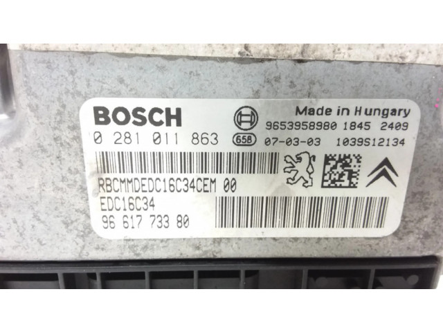 Блок управления двигателя 0281011863, 9661773380 Citroen C4 I