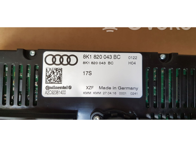 Блок управления климат-контролем 8K1820043BC   Audi A5 Sportback 8TA