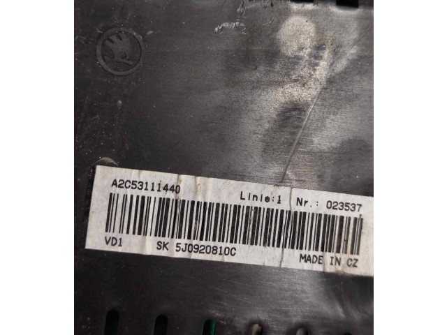 Панель приборов 5J0920810C, 023537 Skoda Fabia Mk2 (5J)