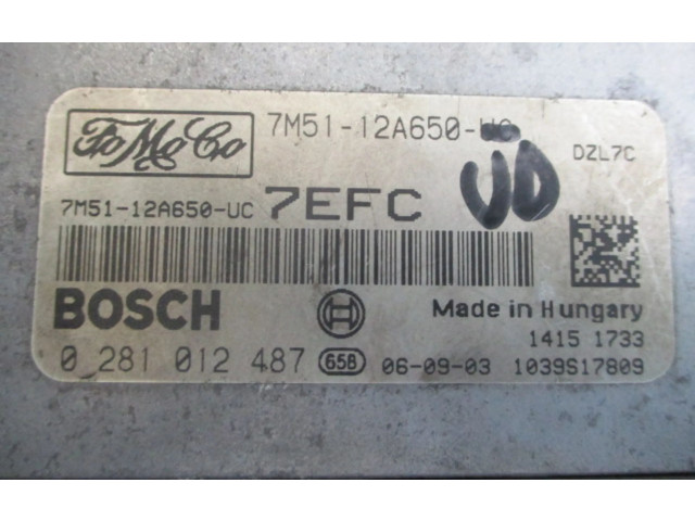 Блок управления двигателем Блок управления 7M51-12A650-UC, 7M51-12A650-UC Mazda 3 I