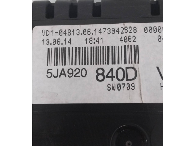 Панель приборов 5JA920840D, 1473942828 Skoda Rapid (NH)