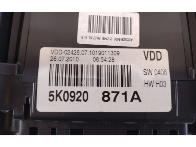 Панель приборов 5K0920871A Volkswagen Golf VI