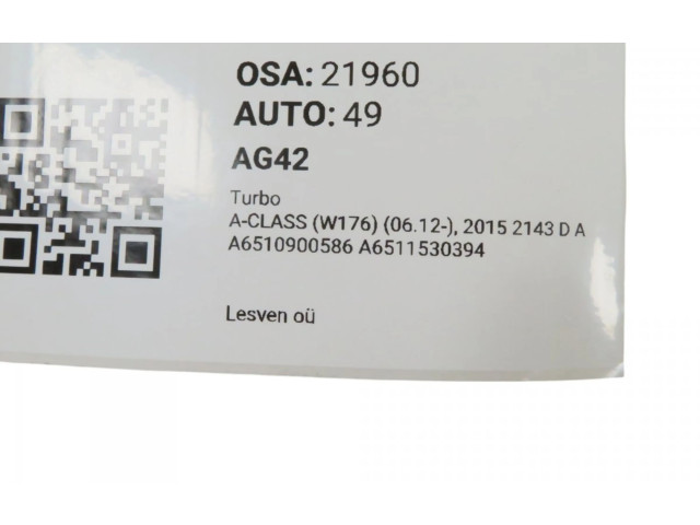  Турбина Mercedes-Benz A W176  A6510900586, A6510900586   для двигателя OM 651.930      