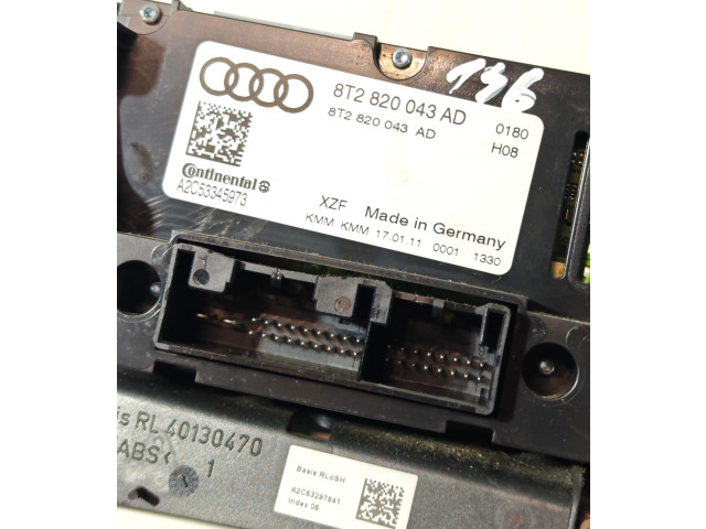 Блок управления климат-контролем 8T2820043AD, 8T2820043   Audi A5 Sportback 8TA