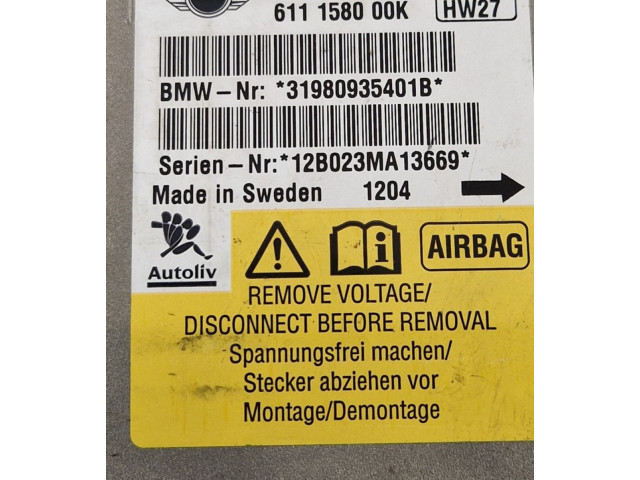 Блок управления надувных подушек 6577980935401, 31980935401B Mini Cooper Countryman R60 2012