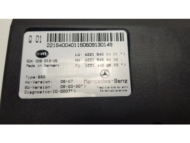 Pojistková skříňka A2215400401, A2215458232 Mercede-Benz S W221 2007